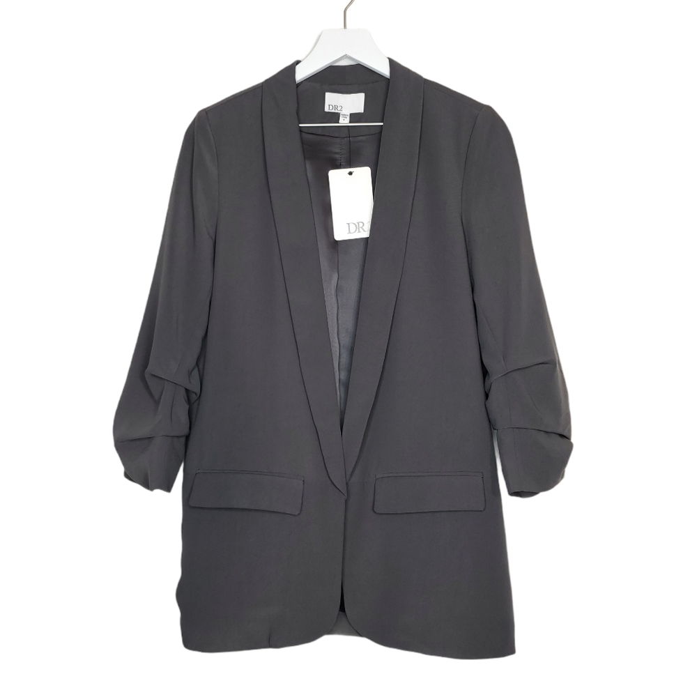 DR2 Gunmetal Open Front Blazer